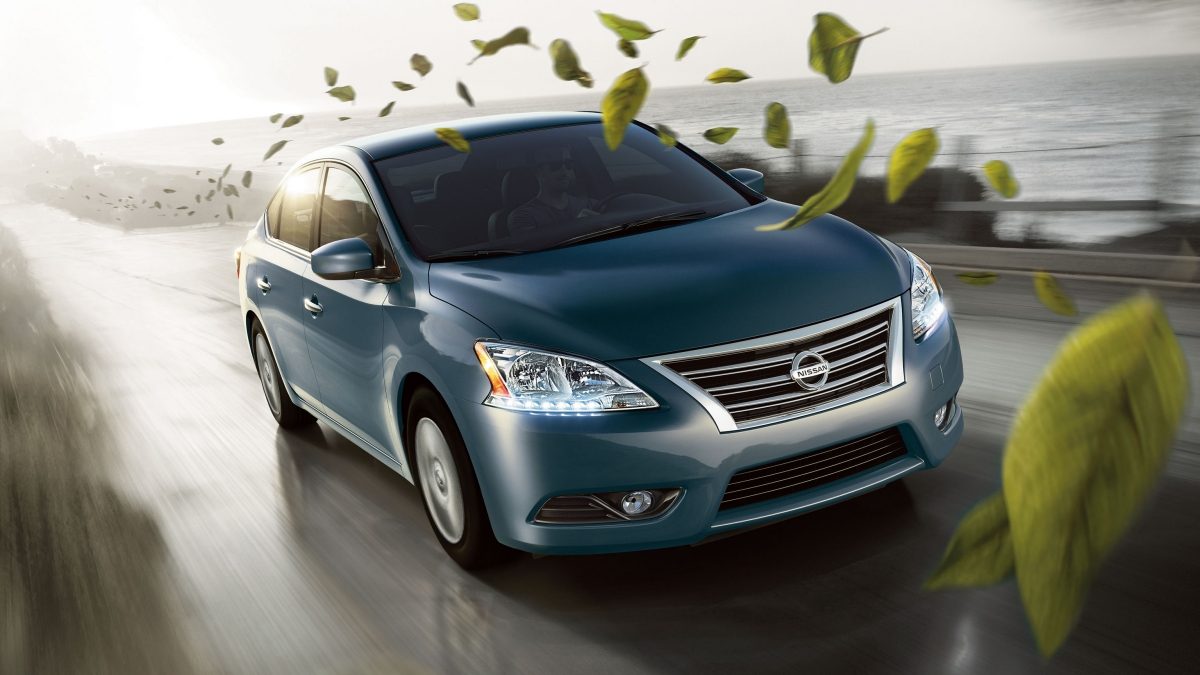 Nissan Sentra Car wth leaves coming down